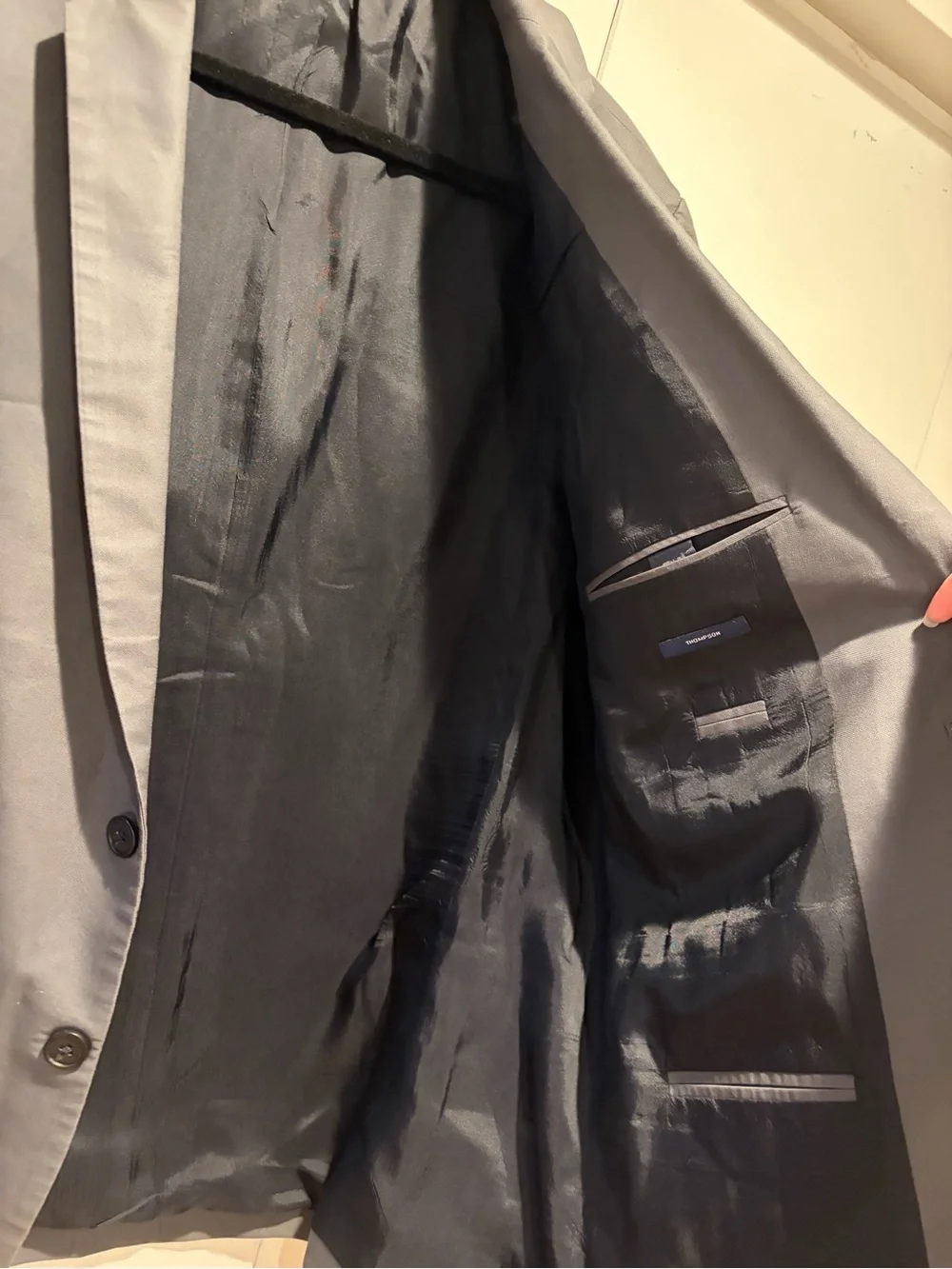 Full 2 Piece Suit J.CREW Men's Gray 100% Cotton 44R 34W 32L Thompson
